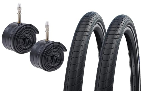 2 Stück Fahrradreifen 20 Zoll Big Apple 20x2.00 (50-406) + Schlauch DV – Performance Line, RaceGuard Pannenschutz, Reflexstreifen, für City-, Trekking Bike bis 25 km/h