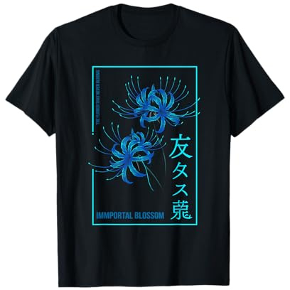 Ragno Giapponese Anime Fiore Floreale Giglio Estetica Maglietta