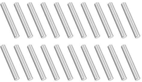 PATIKIL 20 Stk Marine Grade 316 Edelstahl Dübelstifte 4mm x 25mm Runde Metallstäbe Linearschienen Wellenschaft Vollmaterial Für Haltestifte Regalstützen DIY Bastelbedarf Zubehör