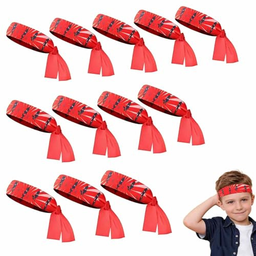 12 Piezas de Diadema Ninja para Niños, Accesorios para Fiesta de Ninja, Diademas de Karate Ninja, Regalos para Fiestas de Ninja, Halloween y Navidad