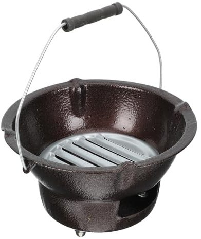 Didiseaon Poêle à Charbon de Bois en Fonte Multifonction 1 Pièce Brûleur de Barbecue Résistant à L’Usure Poêle de Chauffage Portable pour Camping et Randonnée Réchaud à Thé Solide