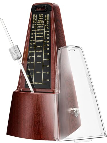 Mechanisches Metronom, Universales Metronom, Transparent Metronom für Klavier, Gitarre, Guzheng, Violine, Schlagzeug, Pfeife Rhythmische Maschine für Musik (Braun)