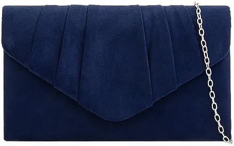 fi9® Plain Suede Pleated Wedding Ladies Party Prom Evening Clutch Hand Bag Purse