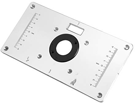 9.3''x4.7''x 0.3'' Aluminum Router Table Insert Plate with 4 Rings and Screws for Woodworking Benches