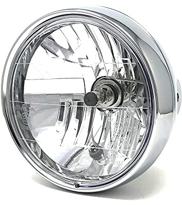 Frontscheinwerfer Motorrad 7.5 55W homologiert - Chrom für Retro Cafe Racer Projekt