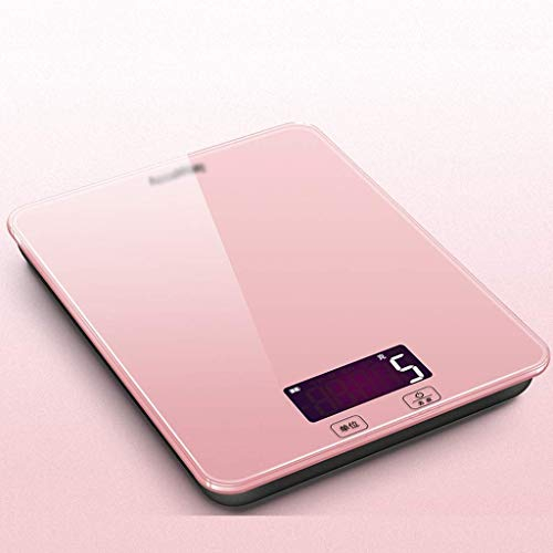 Bilancia elettronica da cucina Bilancia da cucina per alimenti Bilance elettroniche, cottura digitale, superficie in vetro impermeabile, ricaricabile (Colore: Bianco) (Colore: Rosa)