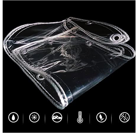 ZXCVBNAS Zeltplane Transparent Wasserdicht UV-Beständige,Strapazierfähige, Transparente Plane,Vordächer Faltbar Wetterfeste Strapazierfähige,Für Gartenmöbel, Grill,Pflanzendach,1.6x2m/5.2x6.5ft