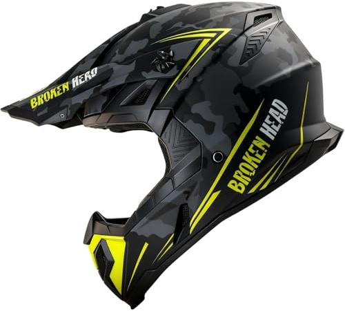 Broken Head Motocross-Helm Squadron Rebelution Camouflage | Leichter MX-Helm, Für Quad, Supermoto, Enduro, Motorradhelm MX - Mit Doppel-D & Ratschenverschluss - Verschiedene Farben