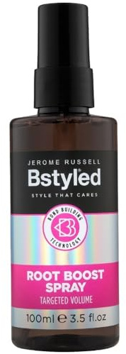 Jerome Russell BStyled Root Boost - Volumising Root Spray for Lift & Shine, Heat Protection with Bond Building Technology, Vegan Friendly, 100ml