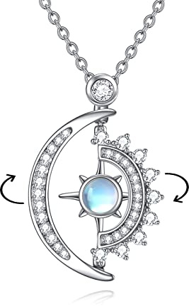 VONALA Sterling Silber Böser Blick Kreuz Schottische Distel Sonne und Mond Anhänger Halskette Mutter Kette Schmuck Geschenke für Damen Mädchen