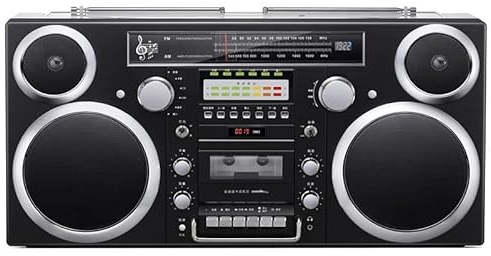 ARWIC Audio portátil Bluetooth para el hogar, Reproductor de CD Boombox, máquina de Cinta inalámbrica, Altavoz Grabador Antiguo, Radio FM, reproducción USB, Pantalla LED, hogar, Playa o Bosque