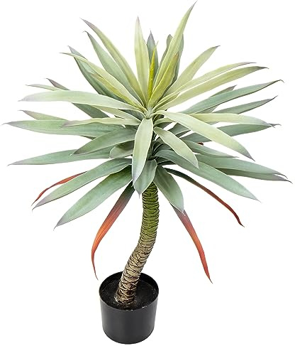 Briful Kunstpflanze Groß Künstliche Agave Pflanze im Topf Yuccapalme Zimmerpflanze Dekopflanze, Höhe 84cm