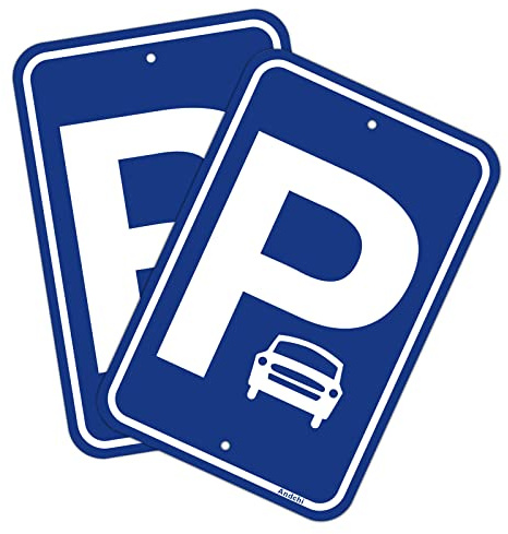 Andchi 2tlg. Kleinwagen Parkschild Metall Kleinfahrzeug/Kompaktauto Parken Schilder, Geeignet sich für Private und Öffentliche Parkplätze, Größe: 250 x 350mm(Parken Platz - Auto der Kleinwagen)