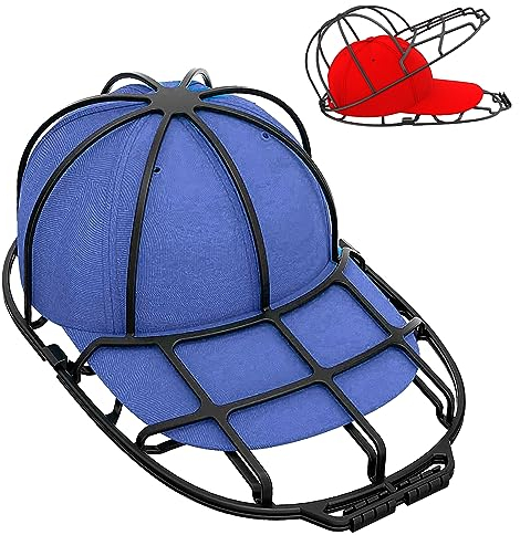 Powmag 2 Stück Cap Washer für Baseballmützen, Basecap kappen waschgestell, Mütze form Washer für Erwachsene und Kinder, Shaper für Waschmaschine oder Geschirrspüler(Schwarz)