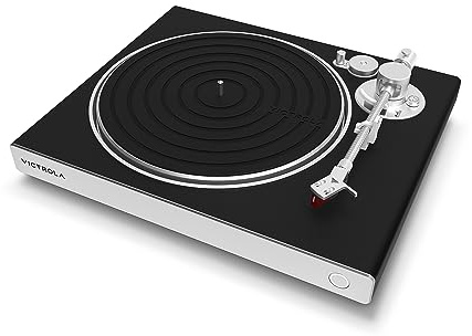 Victrola Stream Carbon – Platine Vinyle 2 Vitesses avec Wi-FI, Bluetooth, Sonos, UPnP, Roon Ready, Cellule Ortofon 2M Red et Bras en Fibre de Carbone (Noir/Argent)