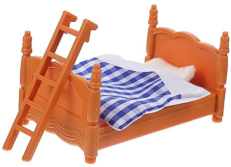 UPKOCH 1 Set Bed Model Miniature Ornaments Mini House Bed Crafts Baby Doll Cradle Houses Doll Accessories Bunk Model Single Ob11 hold Plastic