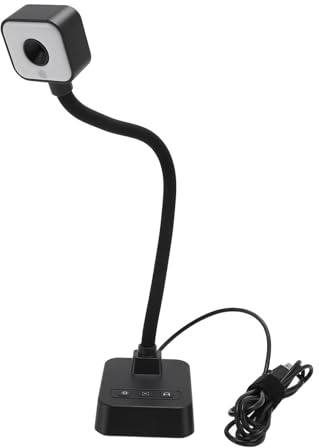 Caméra de Documents USB pour Enseignants, Webcam Grand Angle Ultra HD 13 MP et caméra Doc intégrée, Microphone, lumières LED, rétroprojecteur pour démonstration en Direct