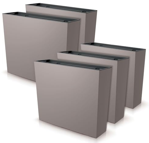 IMJ-Global - 5 Jardiniere Exterieur Grande Taille 58x18x49,8cm, Pot de Fleur 44 litres (Insert de 12 litres) Bac a Fleurs Exterieur Intérieur en Plastique Résistant aux Intempéries (Mocca)