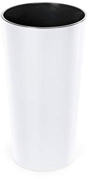 Tymar - Columna de plantación, macetero alto interior, macetero grande, cubremacetas, color blanco, diámetro 14 cm
