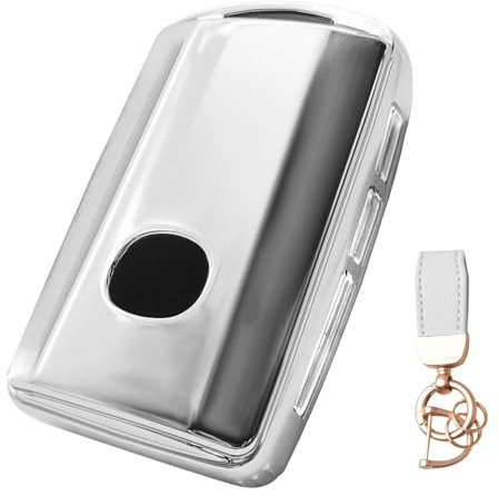 NEUHOO Auto Zubehör kompatibel mit Mazda 6 Kombi 2023-2024 2025 Schlüsselhülle und Schlüsselanhänger, Schlüsselgehäuse Silikon Schlüsselkarte Hülle (Silber)