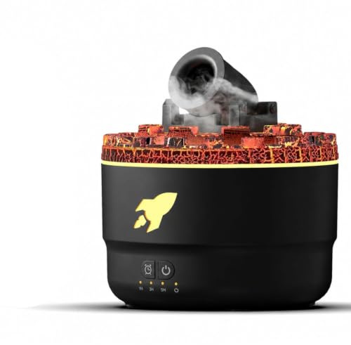 Cannon Luftbefeuchter mit Timer für Schlafzimmer, Cannon Aromatherapie-Luftbefeuchter-Diffusor, Aromatherapiegerät für ätherische Öle mit Bunten LED-Lichtern, Kleiner (BLACK)