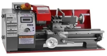 Furvveerr Tornio da Banco in Metallo 600W Tornio per Metallo 7''x12'' Mini Tornio in Metallo Velocità Variabile 50-2250RPM Alta Precisione Tornio Mandrino a Tre Mascelle,Precisione del Mandrino 0.01mm