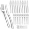 Homikit Lot de 24 couverts à steak en acier inoxydable - Couteaux à steak et fourchettes à steak - Couverts à steak pour 12 personnes - Couteaux de table argentés - Fourchettes de table pour la maison