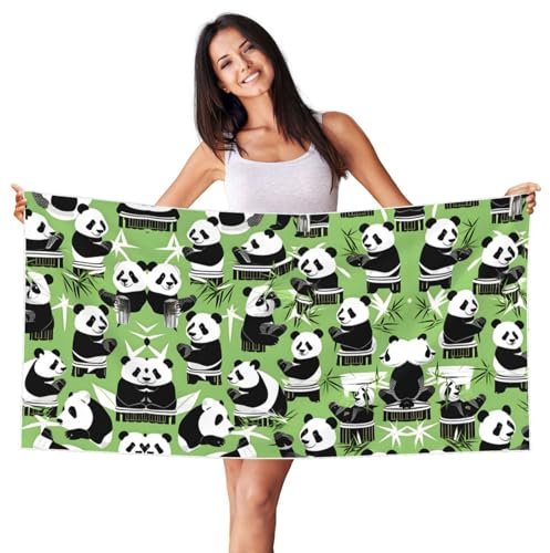LNNIUK Panda Bamboo Print Beach Towel Decorative Pool Towels for Travel Pool Yoga Gym Sports Beach Accessories