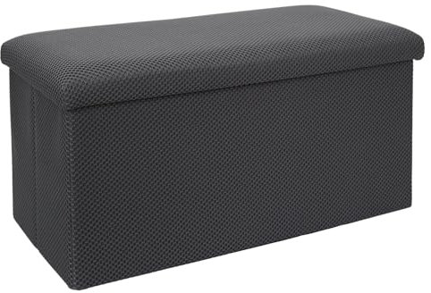 HOME DECO FACTORY, HD0471, Coffre Banc Pliable Design Contemporain, Rangement Pratique, Assise Confortable, Idéal pour Intérieur et Extérieur, Taille, Couleur Gris Foncé