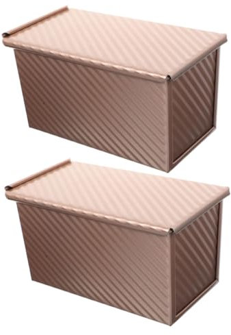 SECFOU 2pièces Moule à Pain Avec Couvercle Acier Au Ustensile De Cuisson Pour Pain Et Toast Lot De Moules Rectangulaires