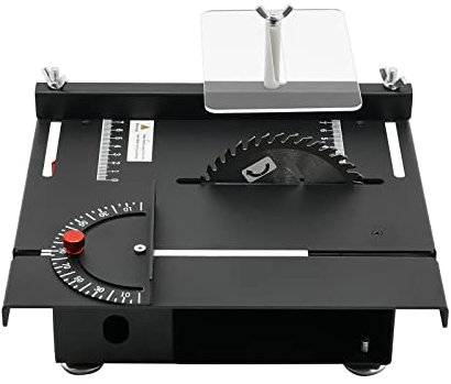 POTYYH Mini sega da tavolo, 200 W, sega circolare da tavolo, portatile, di precisione, con 1 lama, alimentatore a 7 velocità, per progetti fai da te