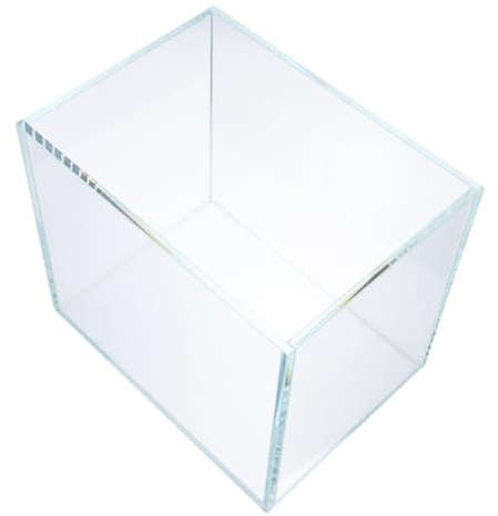 EXHUMKY Glasfischtank, Leicht Zu Pflegen, Kleines Aquarium Für Betta, Goldfische, Schnecken, Garnelen Und Wasserpflanzen Für Büro Oder Zuhause