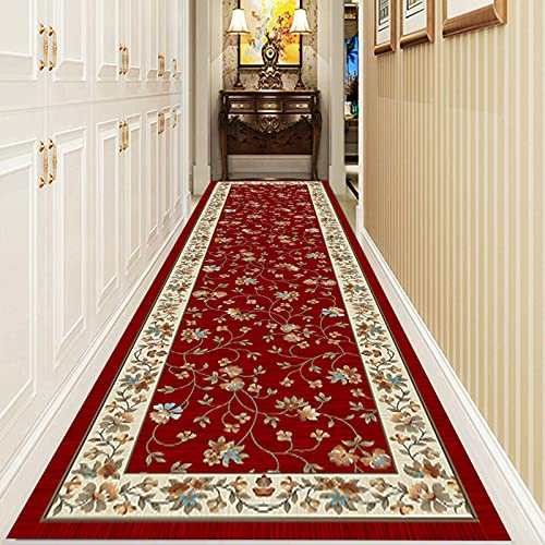 Tappeto rosso per corridoio, stretto passatoia per ingresso, per scale, corridoio e decorazione della casa, disponibile in diverse lunghezze (60 x 150 cm)