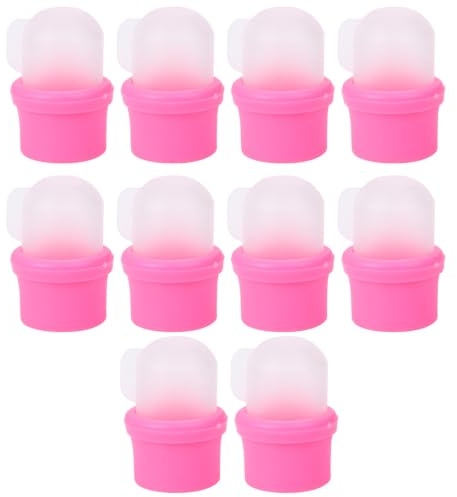 TOYZFRIENDY 10 Pezzi Coperture per Rimozione Smalto, PP Riutilizzabili Rosa, Comode da Indossare per Manicure Fai-Da-Te e Clienti