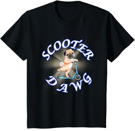 Niños Scooter Perro Animal TEMÁTICO JÓVENES NIÑOS Camiseta