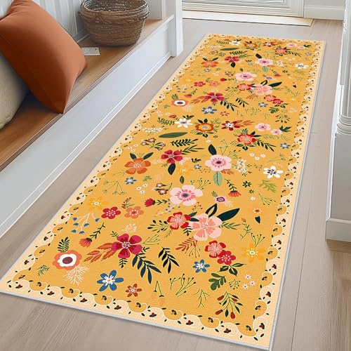 Alfombra Pasillo Larga 80 x 220 cm Alfombra Cocina Lavable Antideslizante Alfombra Corredor Alfombras de Pasillo Alfombra Entrada Interior Tapete Cocina para Salon, Habitacion, Entrada, Lavandería