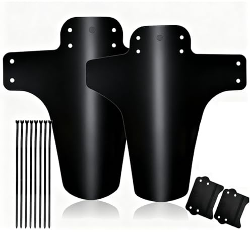 Sariputa Set di 2 parafanghi per mountain bike, MTB Mudguard anteriore e posteriore, parafango regolabile compatibile con bicicletta Mud Guard Set con 10 fascette per cavi, adatto per ciclisti