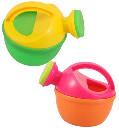 Abaodam Juguete de Regadera Infantil Plástico para Ñiño, Pequeño Tamaño, Colores Verde y Rosa, Juego de Baño y Playa, Seguro para Niños, Kit de 2 Piezas para Jardín y Diversión Acuática
