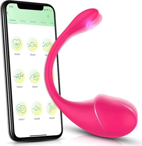Portabel Wellnessenhet för Kvinnor, Bluetooth APP-kontroll och Trådlös Fjärrstyrning, 10 Anpassningsbara Vibrationslägen, Mjuk Silikon, Uppladdningsbar och Vattentät