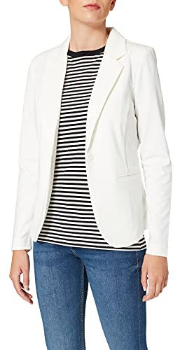 ICHI IHKATE BL - Blazer Corto da Donna, con Blazer a Bottone, con Colletto Elasticizzato e Risvolto, Cloud Dancer (10111), XS