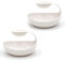 Emall Life Set of 2 Snack and Dip Bowls, Re-usable, 2 Tier Salad Chips Fruits Appetizers Serving Platters Tray Dishes for Family Dinner/Party/Entertaining Buffet (White)