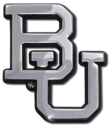 Baylor Bears BU Metal Auto Emblem (Chrome (Black Trim))
