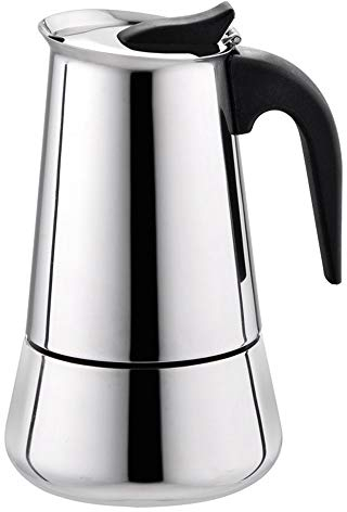 Opération simple Cafetière Italienne à Expresso, Cafetière, Cafetière Moka, Cafetière Classique Acier Inoxydable pour 2 Tasses/4 Tasses/6 Tasses, Adaptée Aux Cuisinières à Induction Présent, 4 cup