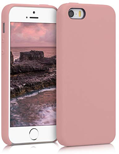 kwmobile Housse Compatible avec Apple iPhone SE (1.Gen 2016) / iPhone 5 / iPhone 5S Coque - Housse de téléphone Protection Souple en TPU Silicone - Rose d'hiver