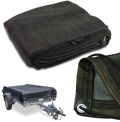 CargoVA® Anhängernetz Feinmaschig 1,5x2,5m - Schwarzes feinmaschiges Abdecknetz mit Gummiseil - zur optimalen Ladungssicherung