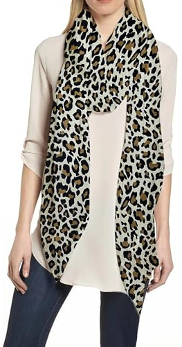 Lina & Lily Damen Schal mit Leopard Neon
