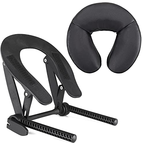 Noverlife Adjustable Massage Table Face Cradle & Cushion, Universal Beauty Spa Massage Bed Headrest Cradle with Face Pillow, Massage Equipment Headrest Platform Head Support for Home Massage Kit