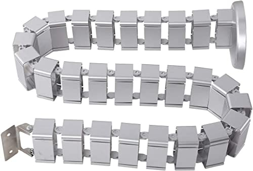 SANODESK Kabelkanal Kabelschlauch 128 cm für Flexibles Kabelmanagement an Computer und Arbeitsplatz (Silber)