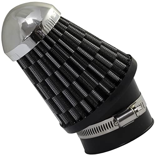 AERZETIX - C64447 - Sportluftfilter Ø63 mm universal - farbe schwarz und grau - für rennwagen tuning karosserie auto motorrad mechanische dekoration motorluftansaugsystem