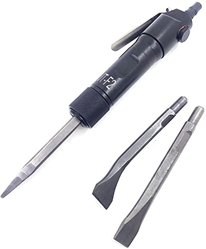 Air Flux Chipper Hammer Straight Pneumatic Handle Shovel Scaler Chisel Set Burr Weld Paint Scrap